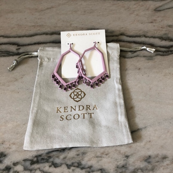NWT Kendra Scott Matte Lilac Thomas Earrings - Picture 4 of 5